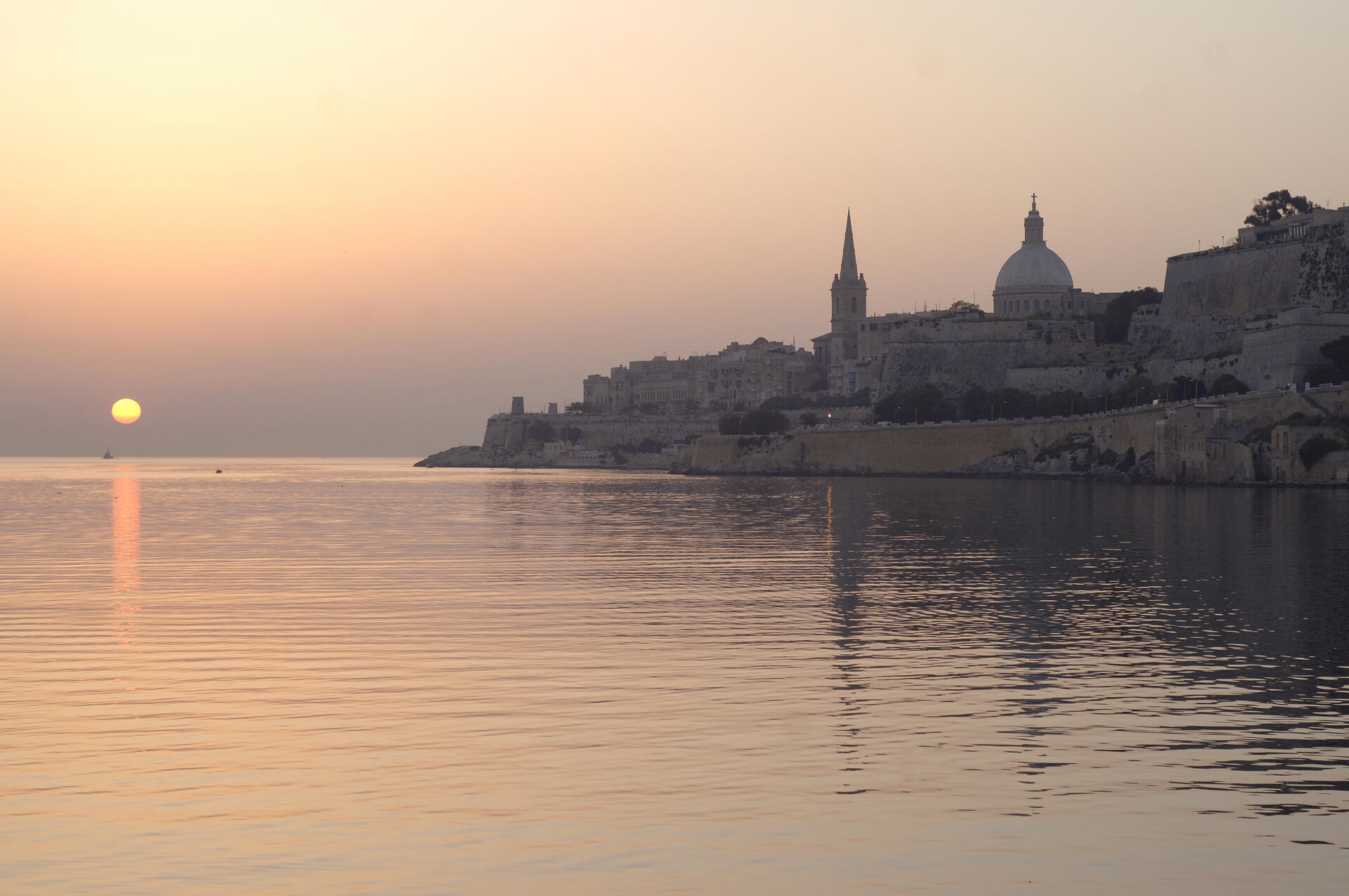 Grand Harbour Valletta Malta at dawn